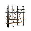 CONCEPT USINE - Bibliothèque style industriel 5 étagères effet bois noyer et métal noir BEZY - vignette