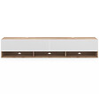 ID MARKET - Meuble TV 180 cm suspendu ELIO 2 portes avec étagère bois et blanc - vignette