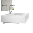 KIAMAMI VALENTINA - Lavabo 80 Cm Blanc Mat En Résine Avec Supports Muraux | Manchester - vignette