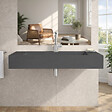 KIAMAMI VALENTINA - Lavabo 100 Cm En Résine Gris Mat Avec Supports Muraux | Manchester - vignette