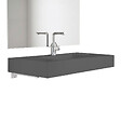 KIAMAMI VALENTINA - Lavabo 100 Cm En Résine Gris Mat Avec Supports Muraux | Manchester - vignette