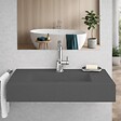 KIAMAMI VALENTINA - Lavabo 80 Cm Gris Mat En Résine Avec Supports Muraux | Manchester - vignette