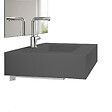 KIAMAMI VALENTINA - Lavabo 80 Cm Gris Mat En Résine Avec Supports Muraux | Manchester - vignette