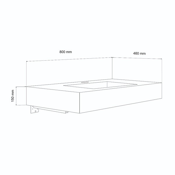 KIAMAMI VALENTINA - Lavabo 80 Cm Gris Mat En Résine Avec Supports Muraux | Manchester - large