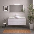 KIAMAMI VALENTINA - Meuble Salle De Bain Suspendu 120 Cm Blanc Export Avec Plan Beton Miroir 120X60 Et Lampe | Berlin - vignette