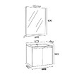 KIAMAMI VALENTINA - Meuble Salle De Bain Suspendu 60 Cm Blanc Brillant, Plateau Chêne Naturel, Miroir Et Lampe | Benaco - vignette