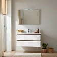 KIAMAMI VALENTINA - Meuble De Salle De Bain Suspendu 90 Cm Chêne Well Et Blanc | Budapest - vignette