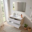 KIAMAMI VALENTINA - Meuble De Salle De Bain Suspendu 90 Cm Chêne Well Et Blanc | Budapest - vignette