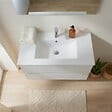 KIAMAMI VALENTINA - Meuble De Salle De Bain Suspendu 90 Cm Chêne Well Et Blanc | Budapest - vignette