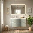 KIAMAMI VALENTINA - Meuble De Salle De Bain Suspendu 105 Cm Vert Sauge Avec Lavabo Gauche | Los Angeles - vignette