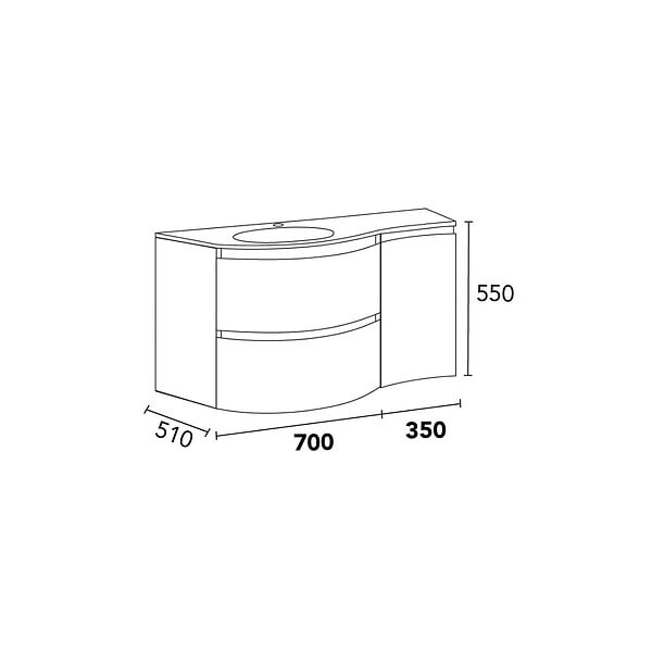 KIAMAMI VALENTINA - Meuble De Salle De Bain Suspendu 105 Cm Vert Sauge Avec Lavabo Gauche | Los Angeles - large