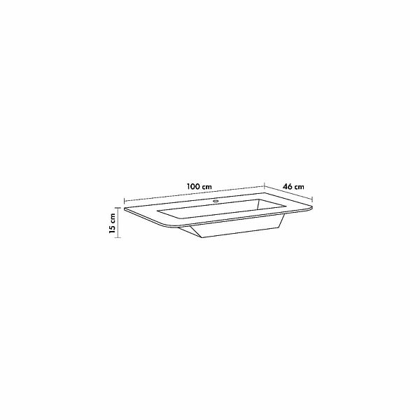 KIAMAMI VALENTINA - Meuble De Salle De Bain Suspendu 100 Cm Blanc Mat Rainuré Avec Lavabo En Résine Gris | Hollywood - large