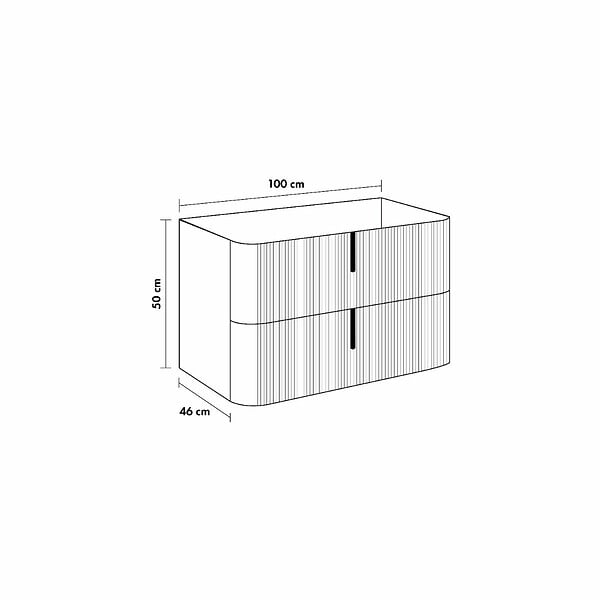 KIAMAMI VALENTINA - Meuble De Salle De Bain Suspendu 100 Cm Blanc Mat Rainuré Avec Lavabo En Résine Gris | Hollywood - large