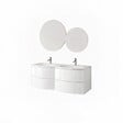 KIAMAMI VALENTINA - Meuble Salle De Bain Suspendu 140 Cm Courbe Blanc Brillant Moderne | Los Angeles - vignette