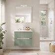 KIAMAMI VALENTINA - Meuble De Salle De Bain Suspendu 60Cm Chêne Glacé Et Vert Sauge | Magnolia - vignette