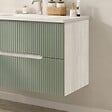 KIAMAMI VALENTINA - Meuble De Salle De Bain Suspendu 60Cm Chêne Glacé Et Vert Sauge | Magnolia - vignette