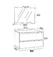 KIAMAMI VALENTINA - Meuble De Salle De Bain Suspendu 80 Cm Blanc Brillant, Plateau Chêne Naturel, Miroir Et Lampe | Benaco - vignette