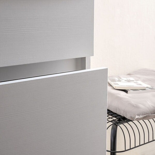 KIAMAMI VALENTINA - Meuble Salle De Bain Suspendu 100 Cm Blanc Export Avec Plan Chêne Naturel, Miroir Et Lampe | Berlin - large