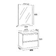 KIAMAMI VALENTINA - Meuble De Salle De Bain Suspendu 60Cm Avec Plateau Effet Béton, Miroir Et Lampe | Berlin - vignette