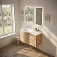 KIAMAMI VALENTINA - Meuble De Salle De Bain Suspendu Courbe 105Cm Chêne Doré Avec Vasque Gauche | Los Angeles - vignette