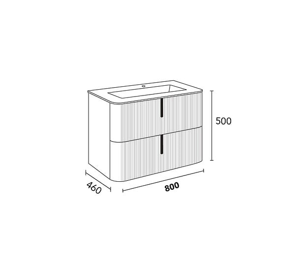 KIAMAMI VALENTINA - Meuble De Salle De Bain Suspendu 80 Cm Blanc Cannelé Moderne | Hollywood - large