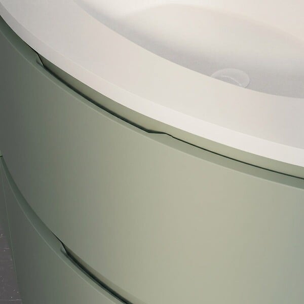 KIAMAMI VALENTINA - Meuble Salle De Bain Suspendu 70 Cm Vert Sauge Avec Lavabo | Los Angeles - large