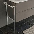 KIAMAMI VALENTINA - Support Mural Pour Meuble De Salle De Bain Suspendu Avec Porte-Serviettes Blanc Mat - vignette