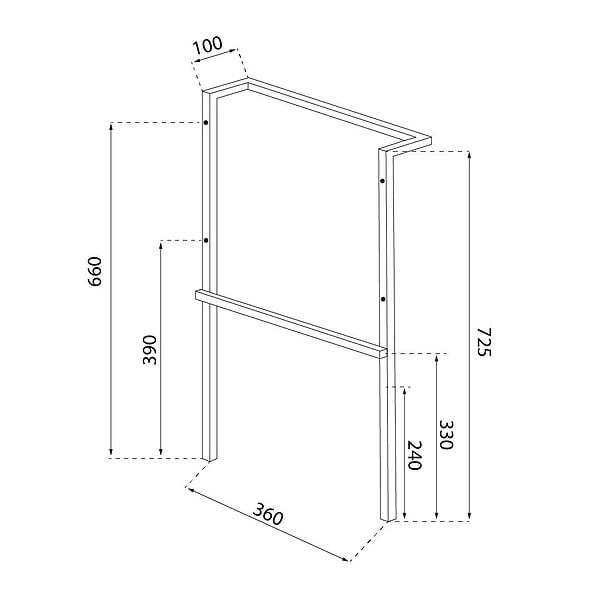 KIAMAMI VALENTINA - Support Mural Pour Meuble De Salle De Bain Suspendu Avec Porte-Serviettes Blanc Mat - large