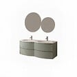 KIAMAMI VALENTINA - Meuble Salle De Bain Suspendu 140 Cm Courbe Vert Sauge Moderne | Los Angeles - vignette