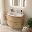 KIAMAMI VALENTINA - Meuble De Salle De Bain Suspendu 70 Cm Courbe Chêne Doré Moderne | Los Angeles - vignette