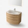 KIAMAMI VALENTINA - Meuble De Salle De Bain Suspendu 70 Cm Courbe Chêne Doré Moderne | Los Angeles - vignette
