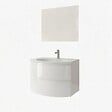 KIAMAMI VALENTINA - Meuble De Salle De Bain Suspendu 70 Cm Courbe Blanc Brillant Moderne | Los Angeles - vignette