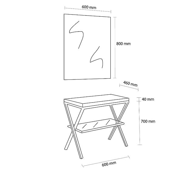 KIAMAMI VALENTINA - Meuble De Salle De Bain Sur Pied Avec Structure Métallique, Étagère En Verre Et Plateau Chêne Fossilisé 60Cm | Manchester - large