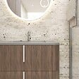 KIAMAMI VALENTINA - Meuble De Salle De Bain Suspendu 100 Cm Finition Cannage Tabac Moderne | Hollywood - vignette