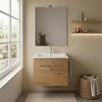 KIAMAMI VALENTINA - Meuble De Salle De Bain Suspendu Chêne Artisan 60 Cm Avec Vasque Et Miroir | Square - vignette
