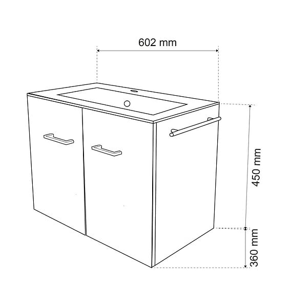 KIAMAMI VALENTINA - Meuble De Salle De Bain Suspendu Chêne Artisan 60 Cm Avec Vasque Et Miroir | Square - large