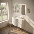 KIAMAMI VALENTINA - Meuble Salle De Bain Suspendu 105Cm Blanc Brillant Porte Droite | Los Angeles - vignette