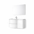 KIAMAMI VALENTINA - Meuble Salle De Bain Suspendu 105Cm Blanc Brillant Porte Droite | Los Angeles - vignette