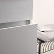 KIAMAMI VALENTINA - Meuble Salle De Bain Suspendu 120Cm Blanc Export Avec Plan Chêne Naturel, Miroir Et Lampe | Berlin - vignette