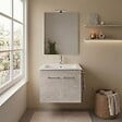 KIAMAMI VALENTINA - Meuble De Salle De Bain Suspendu Chêne Blanc 60 Cm Avec Miroir Et Lavabo | Square - vignette