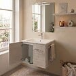 KIAMAMI VALENTINA - Meuble De Salle De Bain Suspendu Chêne Blanc 60 Cm Avec Miroir Et Lavabo | Square - vignette