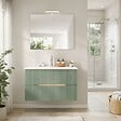 KIAMAMI VALENTINA - Meuble Salle De Bain Suspendu 80Cm Chêne Glacé Et Vert Sauge | Magnolia - vignette