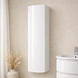 KIAMAMI VALENTINA - Colonne De Salle De Bain Suspendue Blanc Brillant Moderne Gain De Place Porte Courbe | Los Angeles - vignette