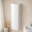 KIAMAMI VALENTINA - Colonne De Salle De Bain Suspendue Blanc Brillant Moderne Gain De Place Porte Courbe | Los Angeles - vignette