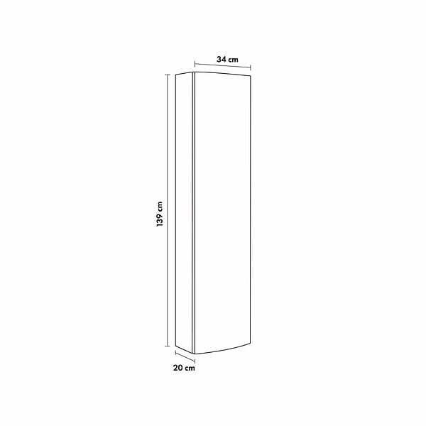 KIAMAMI VALENTINA - Colonne De Salle De Bain Tabac Moderne Gain De Place 139 Cm Avec Porte Unique | Hollywood - large