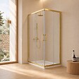 KIAMAMI VALENTINA - Cabine De Douche 70X90x190 Cm Profils Or Brossé Verre Transparent | City - vignette