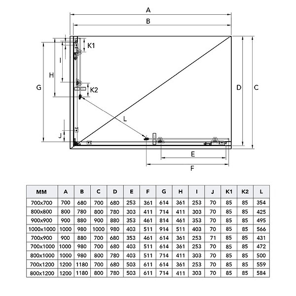 KIAMAMI VALENTINA - Cabine De Douche 80X80x190 Cm Avec Profilés Gun Metal Et Verre Transparent | City - large