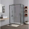 KIAMAMI VALENTINA - Porte De Douche 110 Cm Coulissante + Panneau Fixe 70 Cm Gun Metal | City - vignette