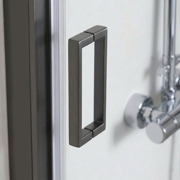 KIAMAMI VALENTINA - Porte De Douche 110 Cm Coulissante + Panneau Fixe 70 Cm Gun Metal | City - large