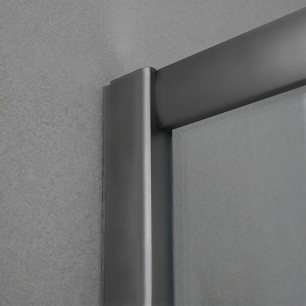 KIAMAMI VALENTINA - Porte De Douche 110 Cm Coulissante + Panneau Fixe 70 Cm Gun Metal | City - large